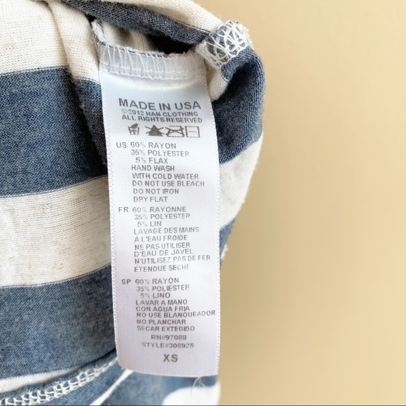 DELIAS blue white stripe tank top Racerback gold sequin anchor size XS RELISTED - Picture 6 of 6